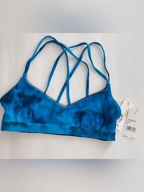 CITRUS WOMEN’S Blue Tie-Dye Strappy Bikini Top — Bralette Swim Top NWT Size S